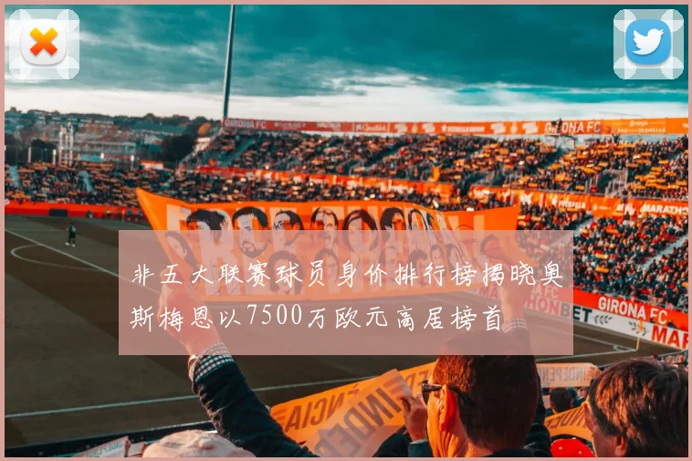 非五大联赛球员身价排行榜揭晓奥斯梅恩以7500万欧元高居榜首